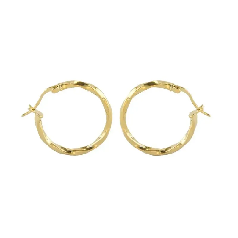 Aros Pendientes Argollas en Plata de Ley 925m chapados en oro con 25