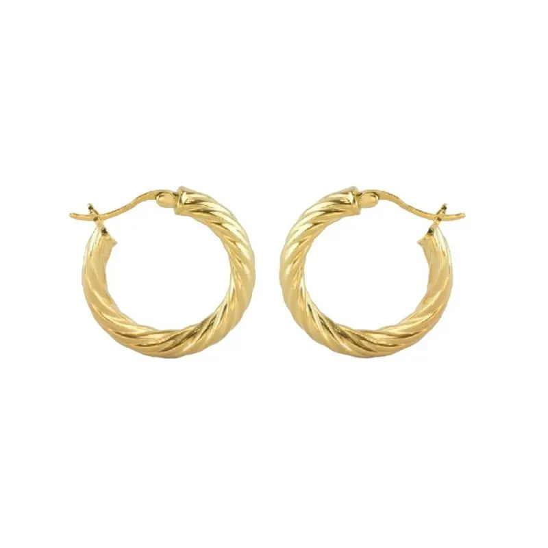 Aros Pendientes Argollas en Plata de Ley 925m chapados en oro con 25