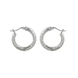 Aros Pendientes Argollas en Plata de Ley 925m con 25 mm. trenzados