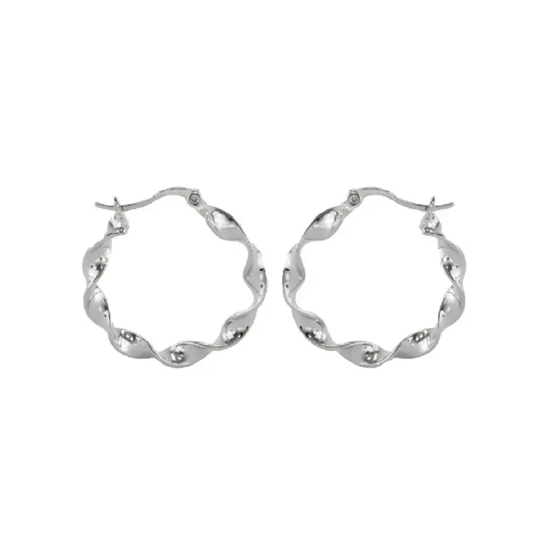 Aros Pendientes Argollas en Plata de Ley 925m con 25 mm. reliados