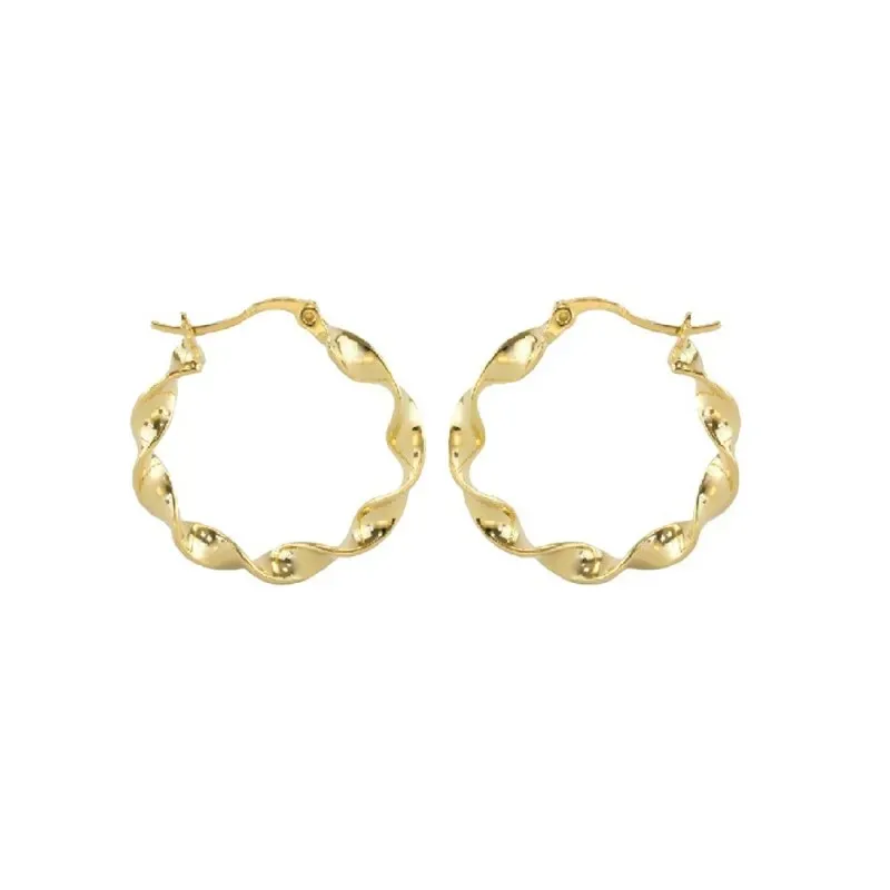 Aros Pendientes Argollas en Plata de Ley 925m chapados en oro con 25