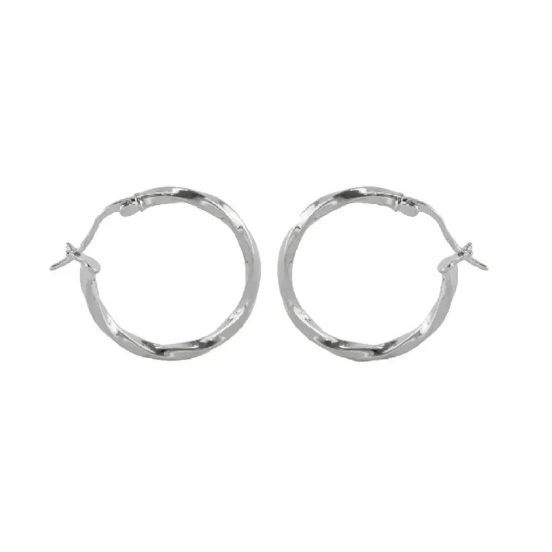 Aros Pendientes Argollas en Plata de Ley 925m con 25 mm. reliados bri