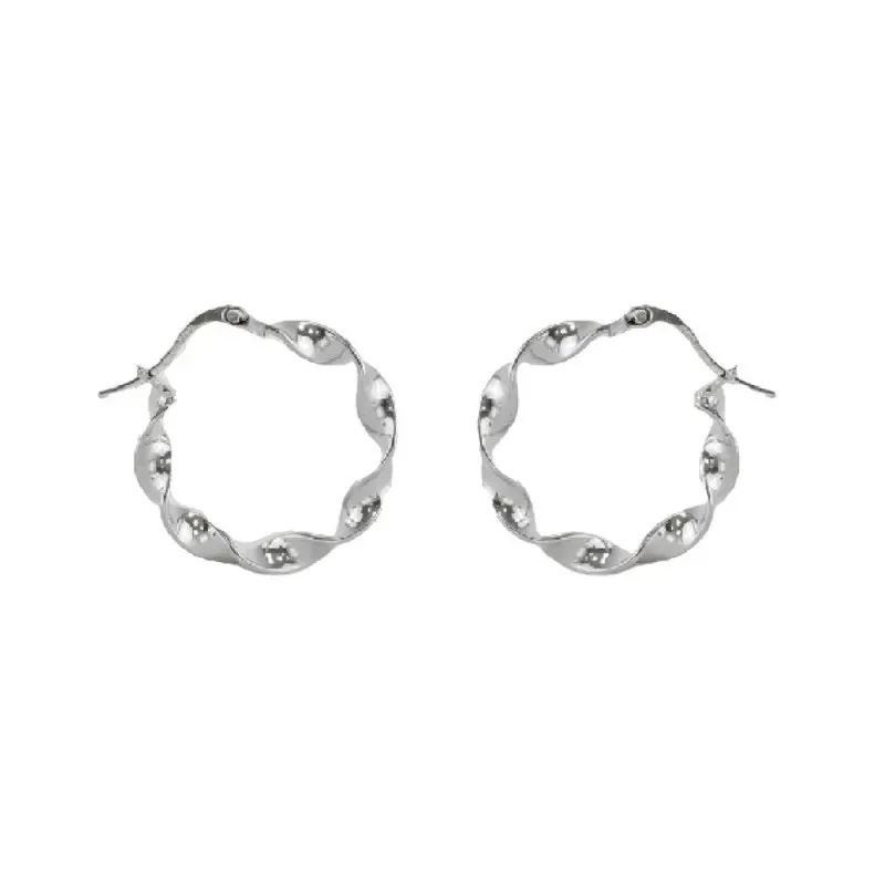 Aros Pendientes Argollas en Plata de Ley 925m con 18 mm. reliados bri