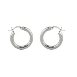 Aros Pendientes Argollas en Plata de Ley 925m con 18 mm. tubo liso