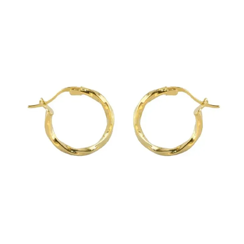 Aros Pendientes Argollas en Plata de Ley 925m chapados en oro con 18