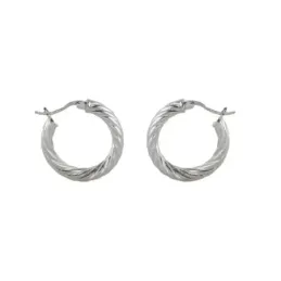 Aros Pendientes Argollas en Plata de Ley 925m con 18 mm. gallonados