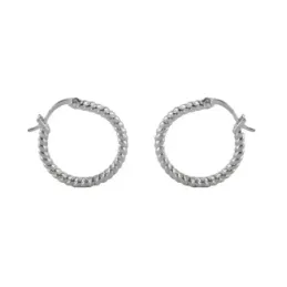 Aros Pendientes Argollas en Plata de Ley 925m con 18 mm. gallonados