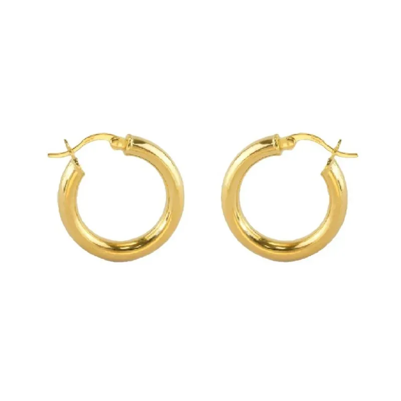 Aros Pendientes Argollas en Plata de Ley 925m chapados en oro con 18