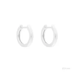 Aros Pendientes Argollas en Plata de Ley 925m con 16 mm. lisos