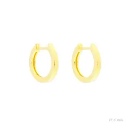 Aros Pendientes Argollas en Plata de Ley 925m chapados en oro con 16