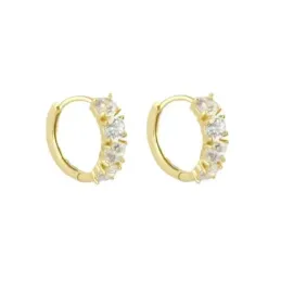 Aros Pendientes en Plata de Ley 925m chapados oro con 15 mm. y 4 circ