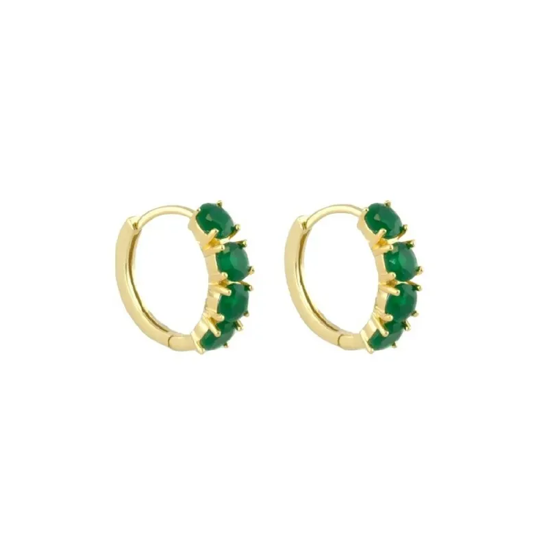 Aros Pendientes en Plata de Ley 925m chapados oro con 15 mm. y 4 circ