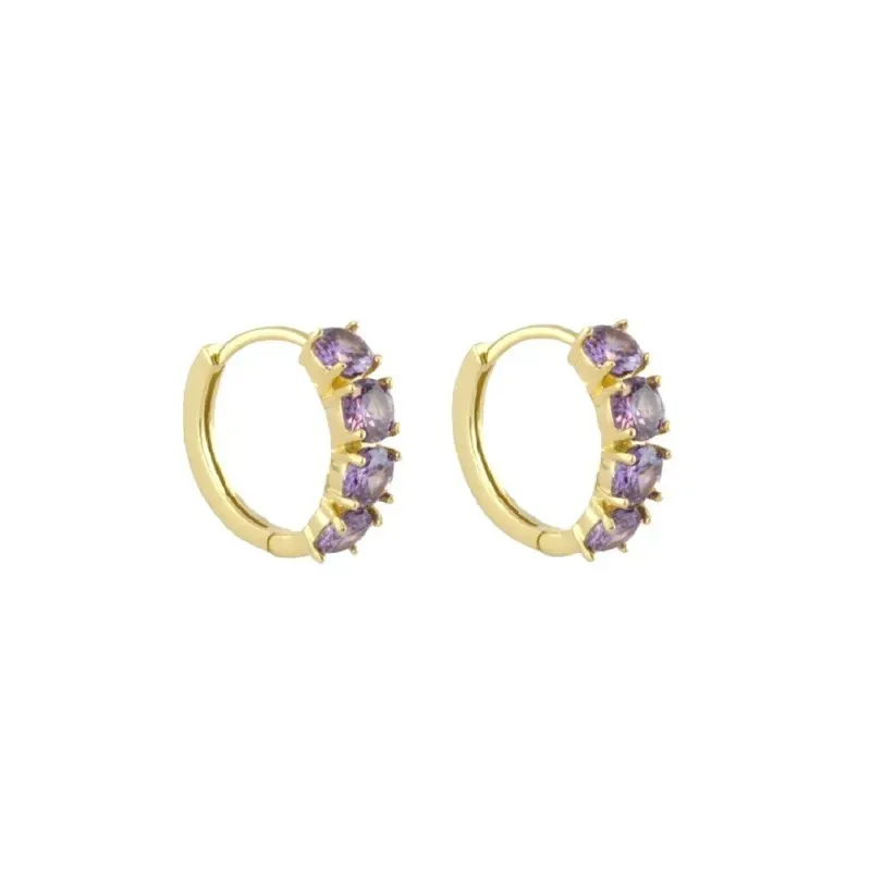Aros Pendientes en Plata de Ley 925m chapados oro con 15 mm. y 4 circ