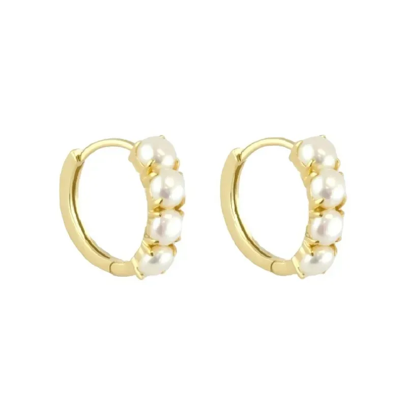 Aros Pendientes en Plata de Ley 925m chapados en oro con 15 mm. y 4 p