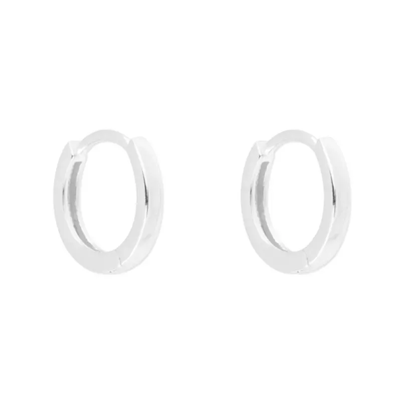 Aros Pendientes Argollas en Plata de Ley 925m lisos con 12 mm.