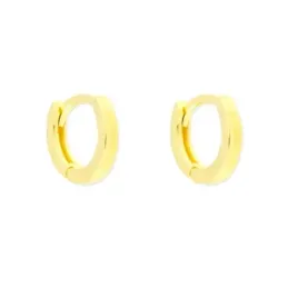 Aros Pendientes en Plata de Ley 925m chapados en oro lisos con 10 mm.