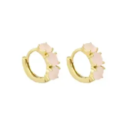 Aros Pendientes en Plata de Ley 925m chapados en oro con 10 mm. tres