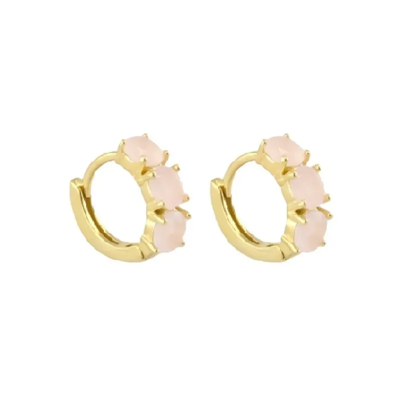 Aros Pendientes en Plata de Ley 925m chapados en oro con 10 mm. tres
