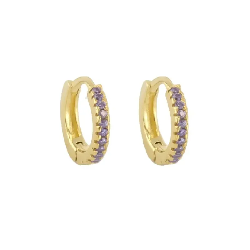 Aros Pendientes en Plata de Ley 925m chapados en oro con 10 mm. circo