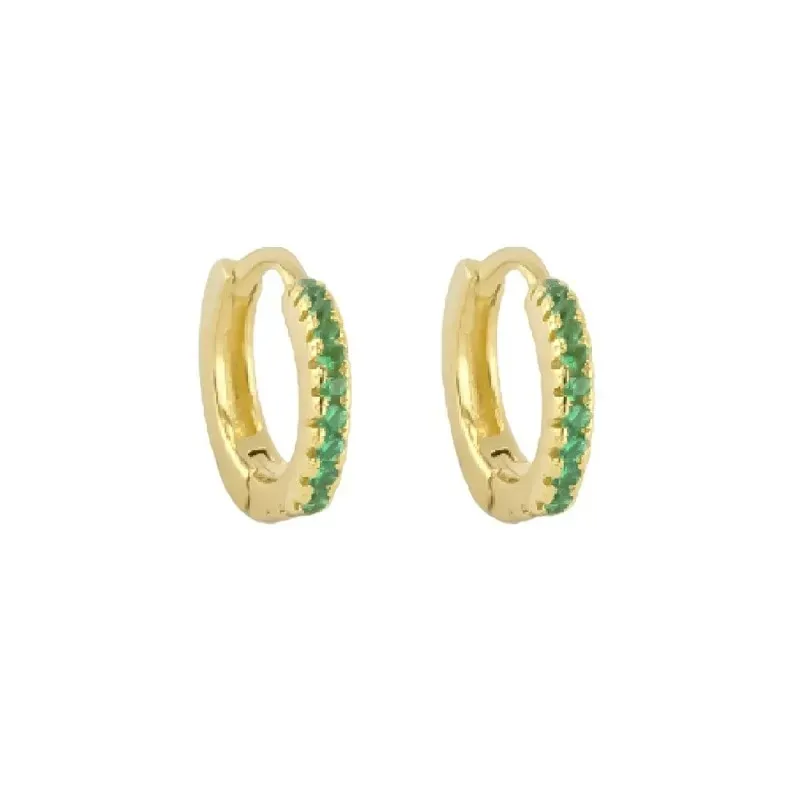 Aros Pendientes en Plata de Ley 925m chapados en oro con 10 mm. circo