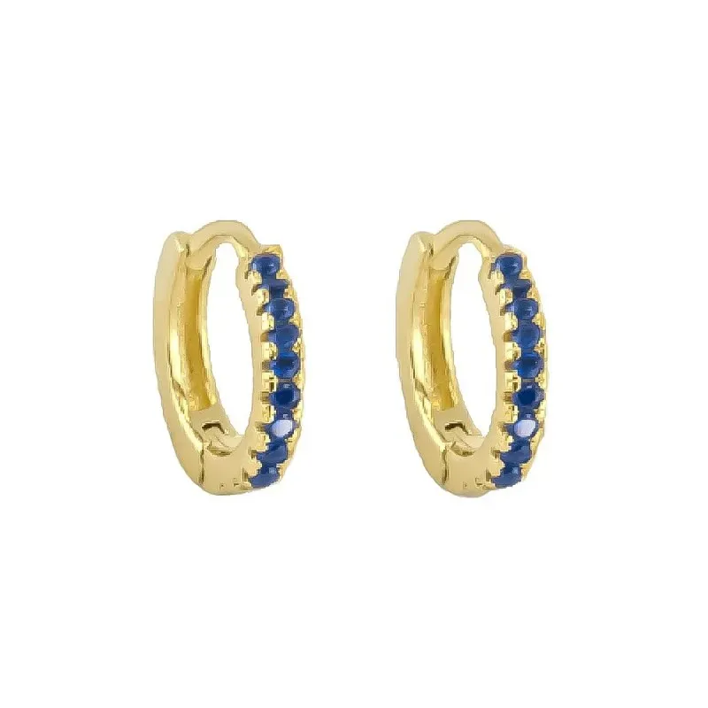 Aros Pendientes en Plata de Ley 925m chapados en oro con 10 mm. circo