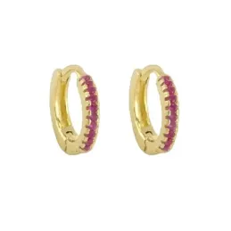 Aros Pendientes en Plata de Ley 925m chapados en oro con 10 mm. circo