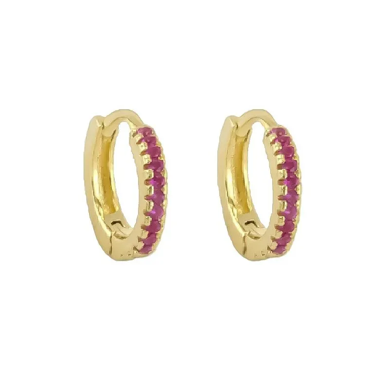 Aros Pendientes en Plata de Ley 925m chapados en oro con 10 mm. circo