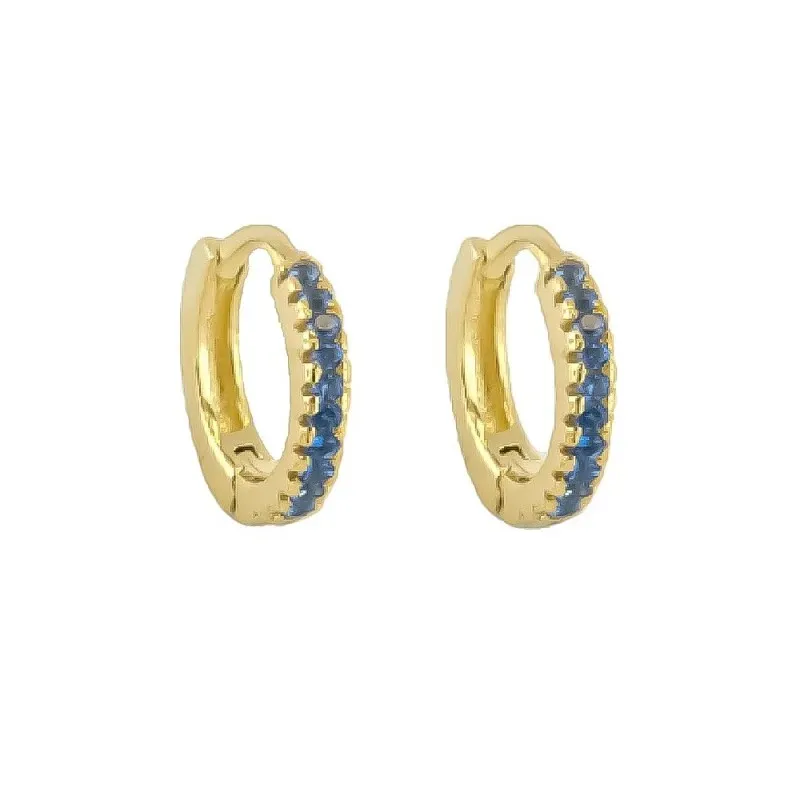 Aros Pendientes en Plata de Ley 925m chapados en oro con 10 mm. circo