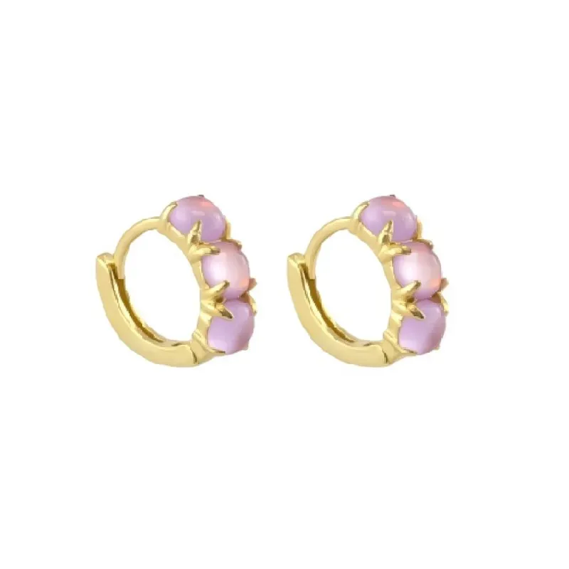 Aros Pendientes en Plata de Ley 925m chapados en oro con 10 mm. tres
