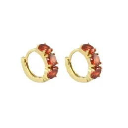 Aros Pendientes en Plata de Ley 925m chapados en oro con 10 mm. tres