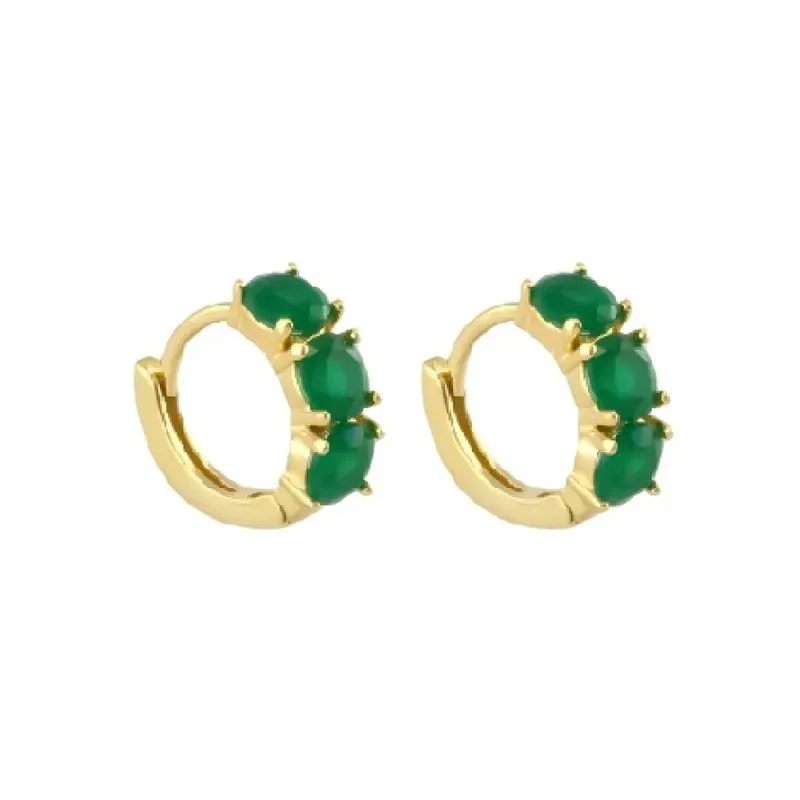 Aros Pendientes en Plata de Ley 925m chapados en oro con 10 mm. tres