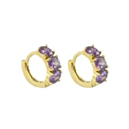 Aros Pendientes en Plata de Ley 925m chapados en oro con 10 mm. tres