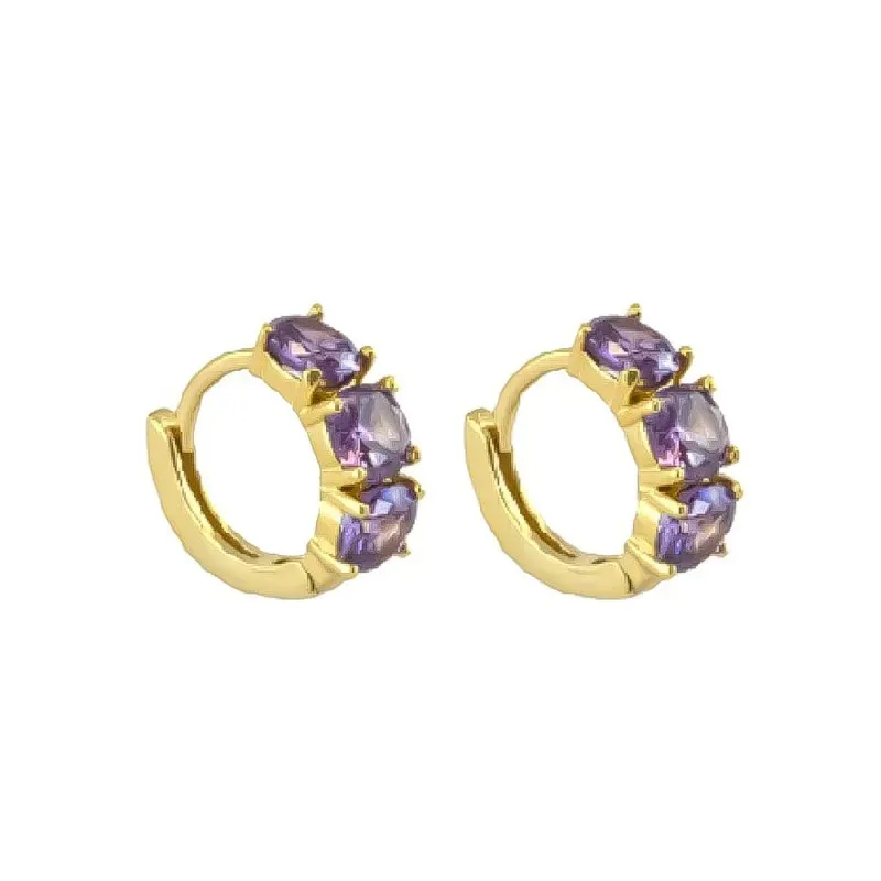 Aros Pendientes en Plata de Ley 925m chapados en oro con 10 mm. tres