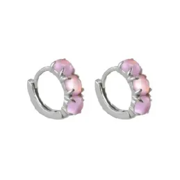 Aros Pendientes en Plata de Ley 925m con 10 mm. y tres circonitas ros
