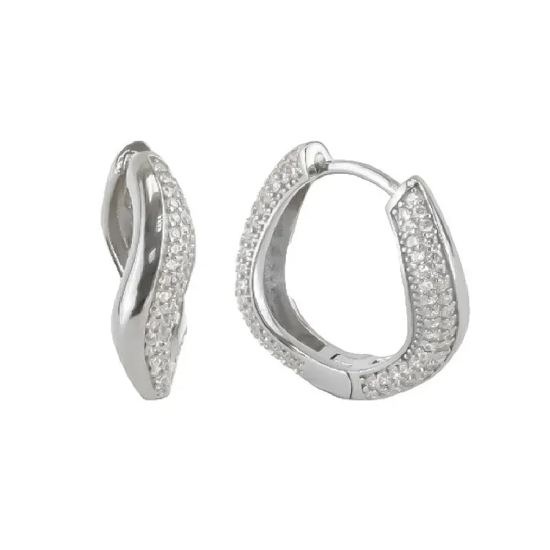 Aros Pendientes en Plata de Ley 925m con 22 mm. de diámetro ondulados
