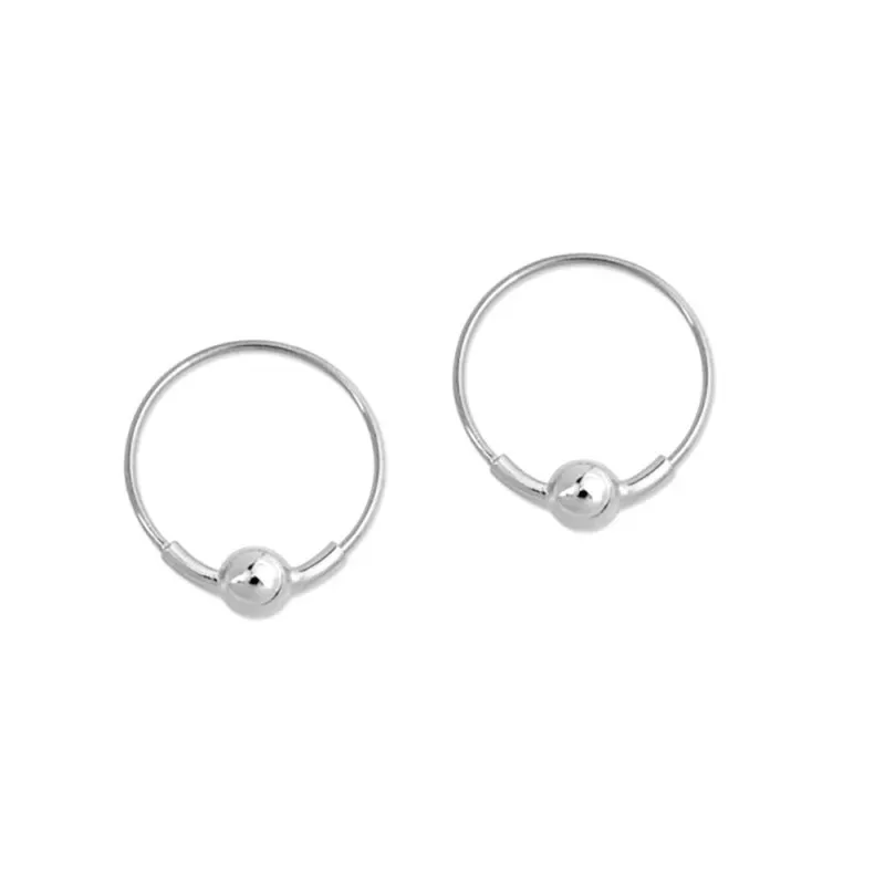 Aros Pendientes en Plata de Ley 925m con 21 mm. de diámetro detalle b