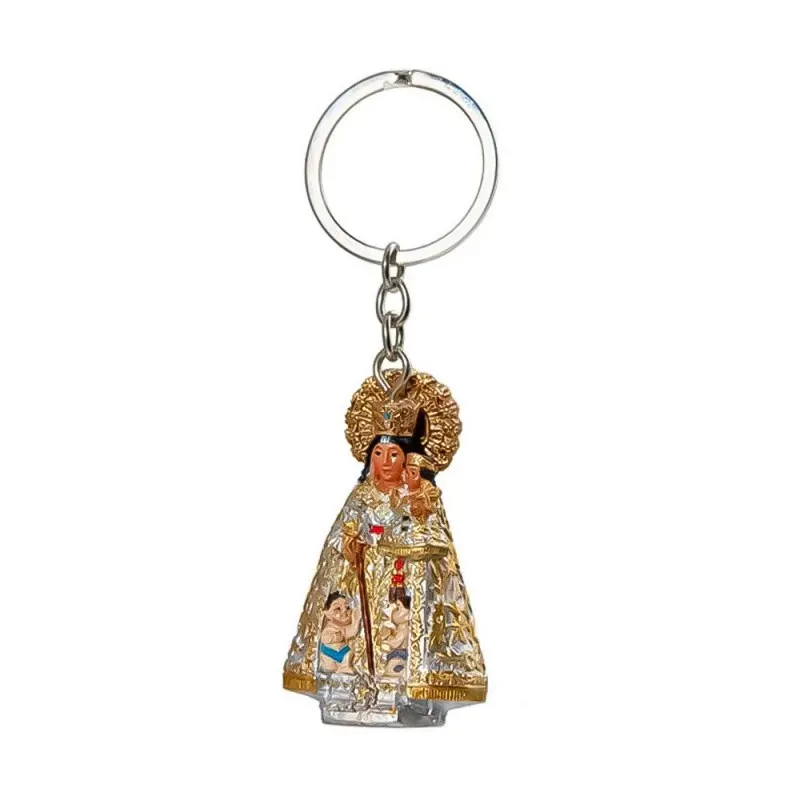 Virgen de los Desamparados Llavero metálico 11 cm. tamaño Virgen 6 cm