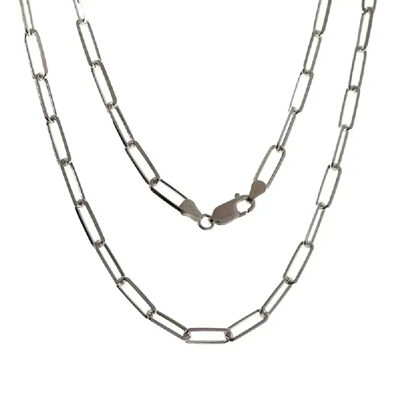 Cadena plata Ley 925m unisex 45 cm. forzada alargada 1.3 cm. mosquetó
