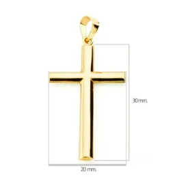 Cruz Colgante Oro 9k unisex 37 mm. lisa tubo