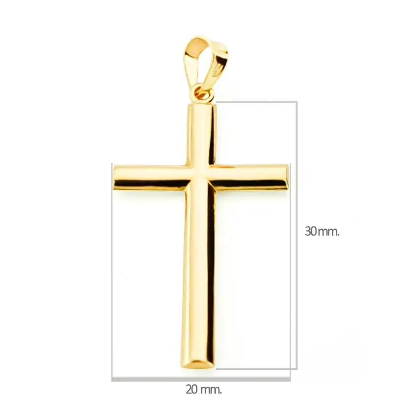 Cruz Colgante Oro 9k unisex 37 mm. lisa tubo