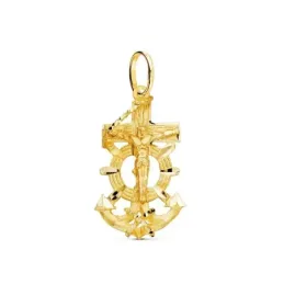 Cruz Marinera Cristo Colgante Oro 9k unisex 27 mm. detalles tallados