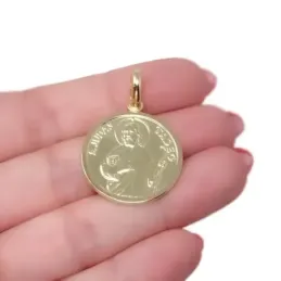 San Judas Tadeo Medalla en Plata de Ley 925m maciza chapada en oro 25