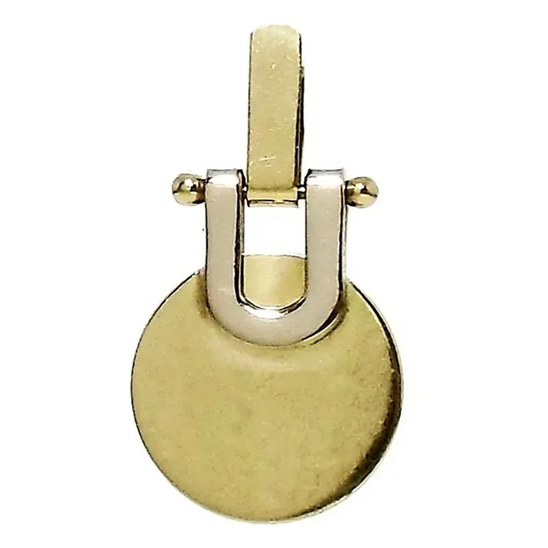 Colgante oro 18k bicolor cara lisa grabar [90]