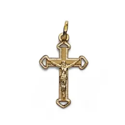 Colgante cruz oro 18k Cristo 23mm. [AA0189]