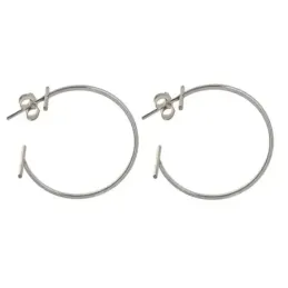 Pendientes plata Ley 925m Karma 28mm. barra cierre presión mujer [AC1332]