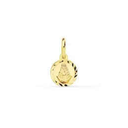 Virgen del Rocío colgante medalla oro 18k niño 8 mm. talla hélice