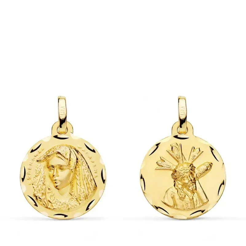 Cristo del Gran Poder Virgen Esperanza Macarena Escapulario Oro 18k u