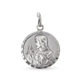 Escapulario Sagrado Corazón de Jesús Virgen del Carmen Medalla en Pla