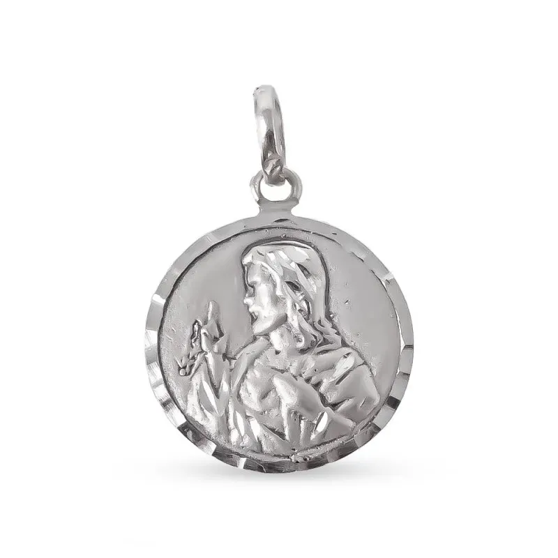 Escapulario Sagrado Corazón de Jesús Virgen del Carmen Medalla en Pla