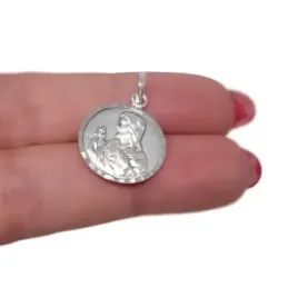 Escapulario Sagrado Corazón de Jesús Virgen del Carmen Medalla en Pla